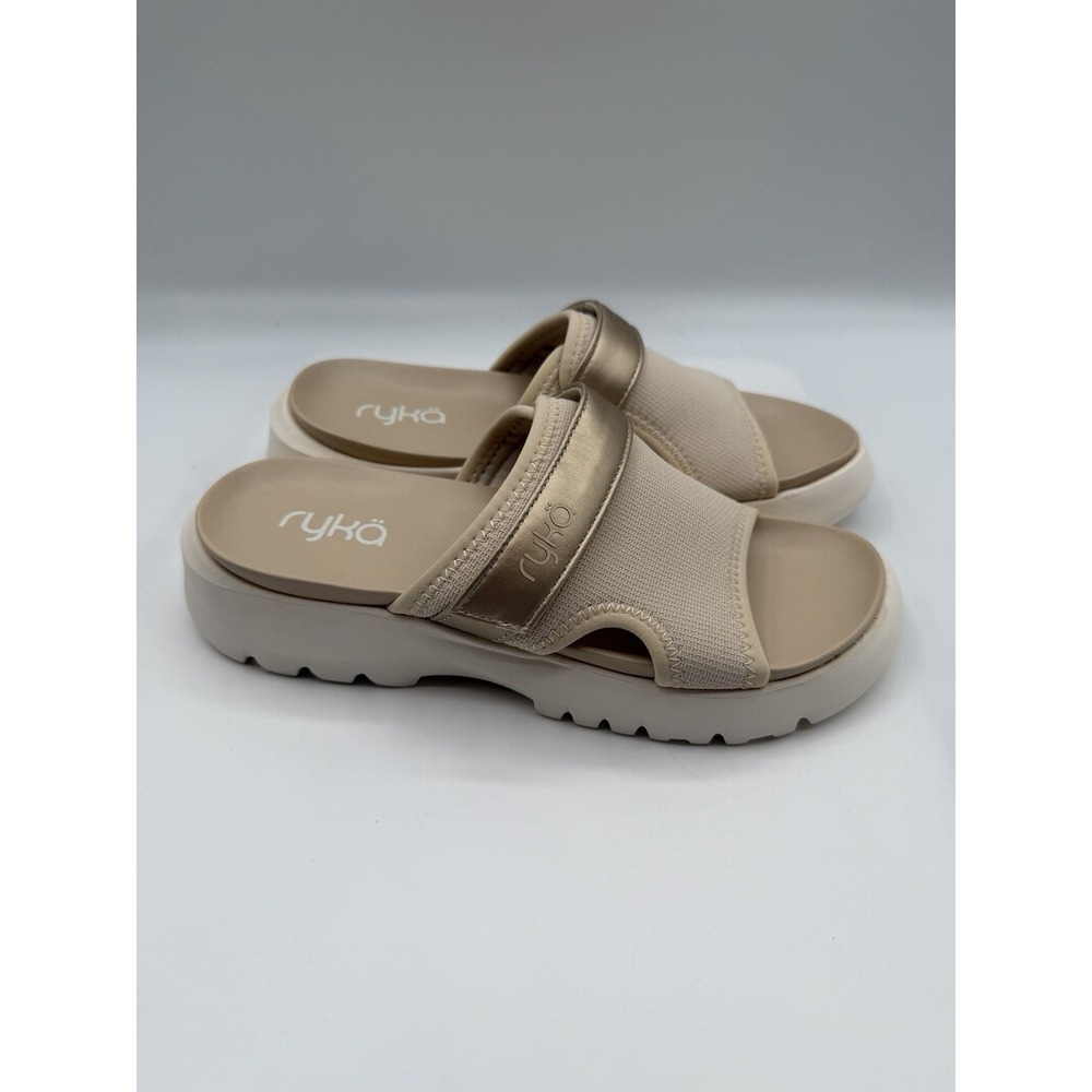 Ryka Brilliant Slip On Slide Sandals, Women's 5.5 M,Tapioca Beige,ActivFoam, NIB - Picture 4 of 16